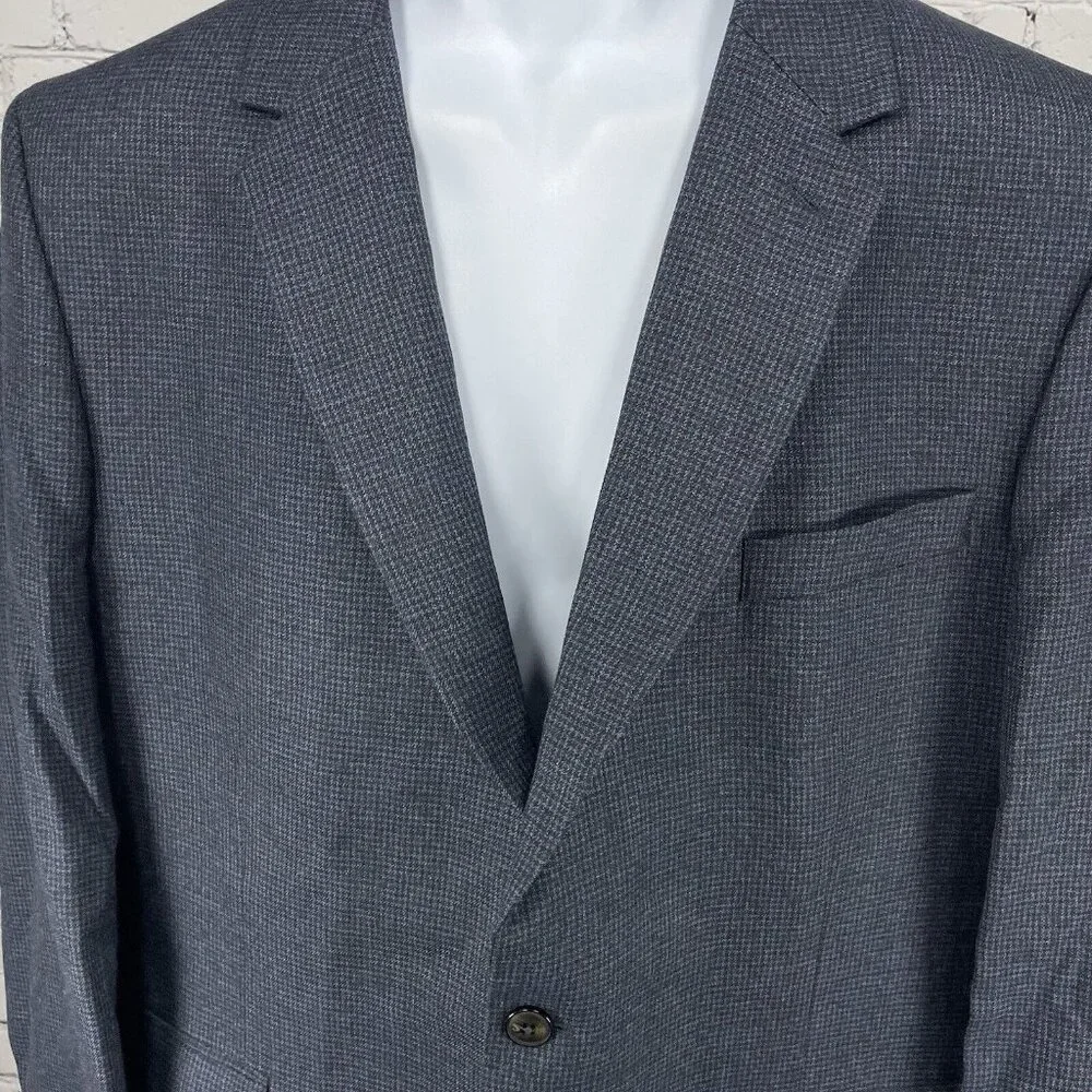 Marks & Spencer Black Blue Check Easy Care Sports Jacket Blazer Size 48